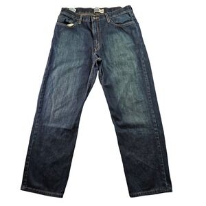 Signature by Levi Strauss Mens Relaxed Fit Dark Wash Denim Jeans 28x 34 Blue